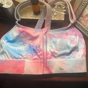Medium hot pink and bright blue tie die worn once